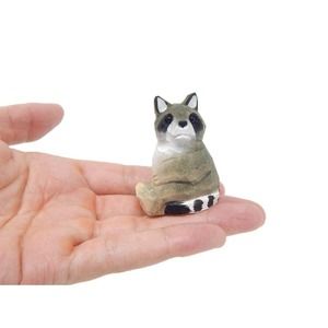 Raccoon Wood Figure Small Statue Decor